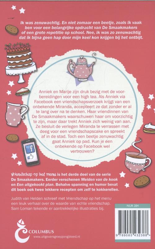 Achterkant van Vriendschap op het menu
