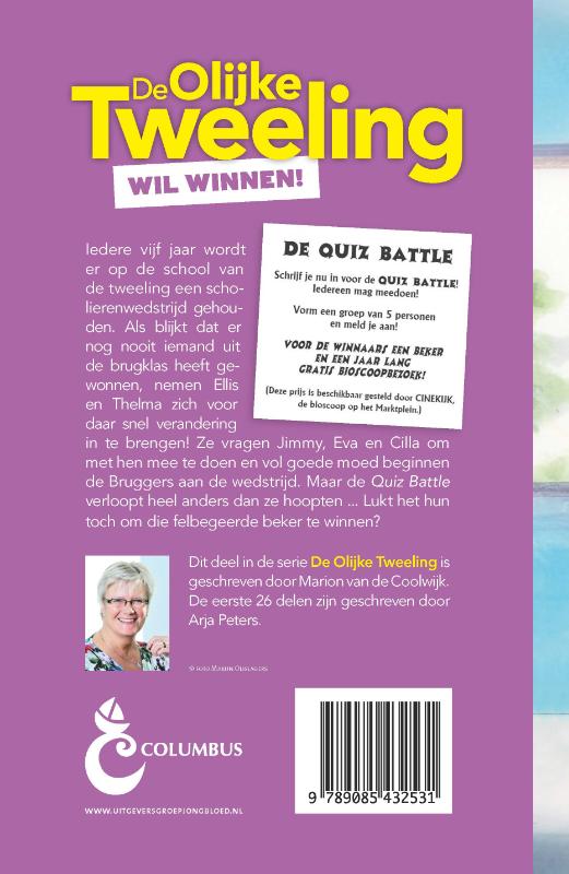 Achterkant van De olijke tweeling wil winnen!