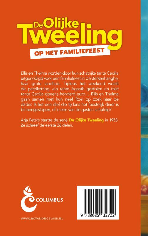 Achterkant van De olijke tweeling op het familiefeest