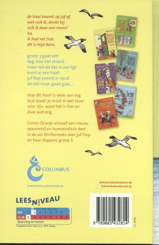 Achterkant van Stop die haai!