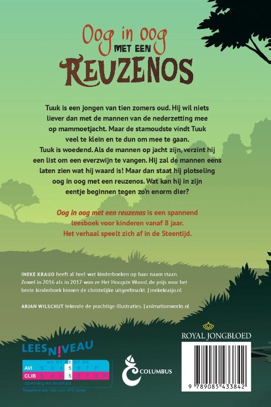 Achterkant van Oog in oog met een reuzenos