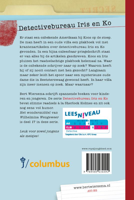 Achterkant van Het wondermiddel van Wilhelmina Wengeweer