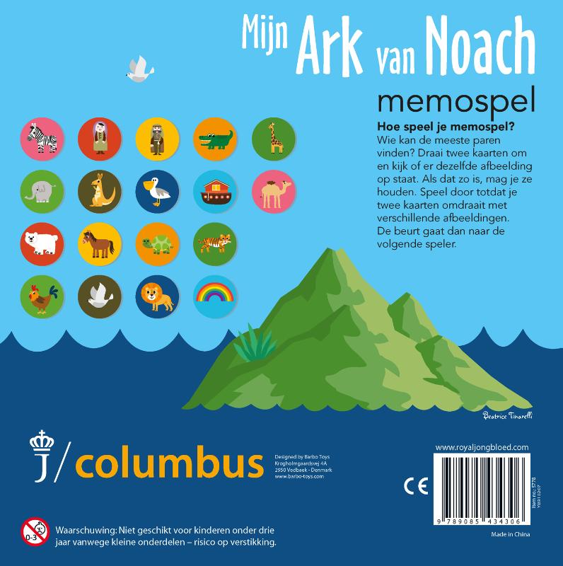 Achterkant van Mijn Ark van Noach memospel