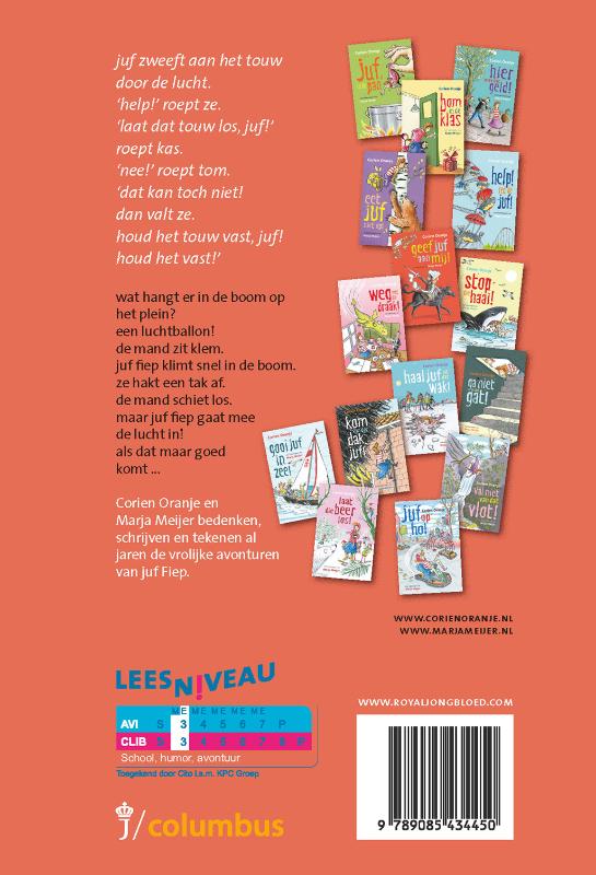 Achterkant van Vlieg niet weg, juf!