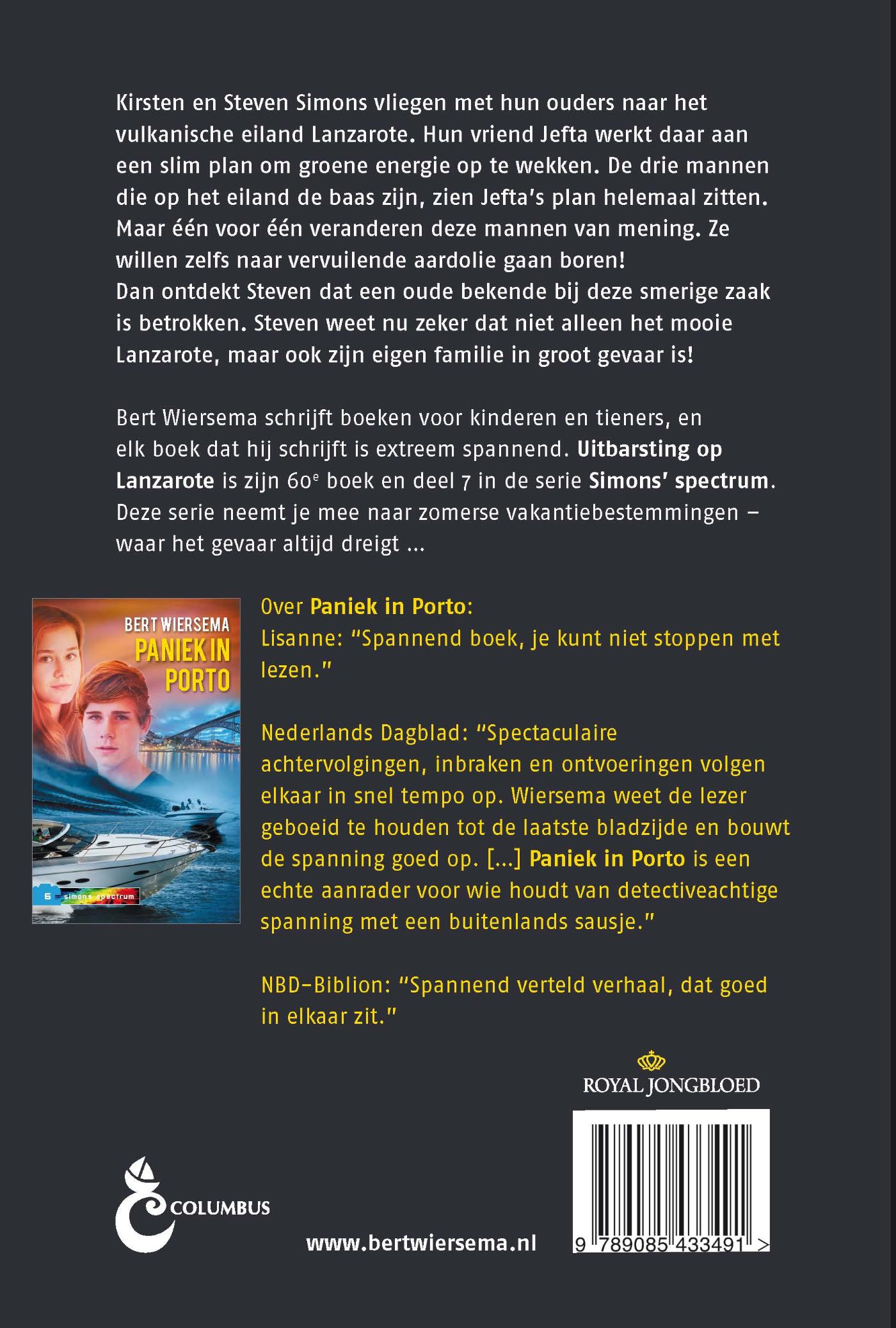 Achterkant van Uitbarsting op Lanzarote