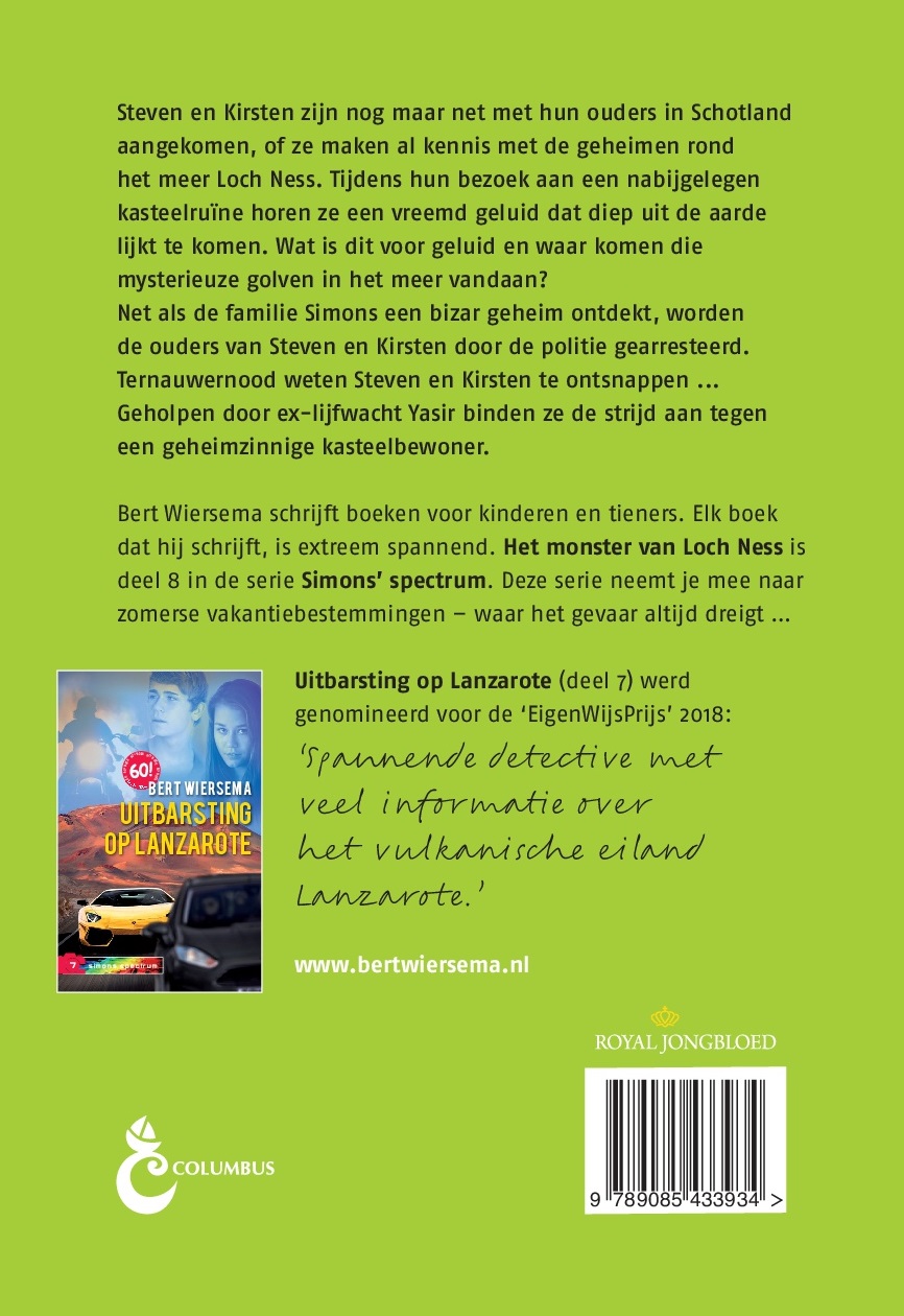 Achterkant van Het monster van Loch Ness