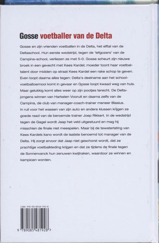 Achterkant van Gosse, voetballer van de Delta