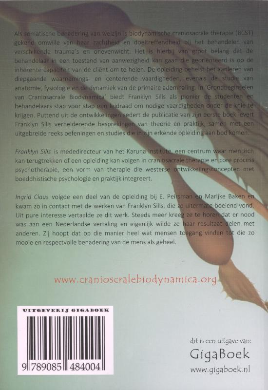Achterkant van Grondbeginselen in craniosacrale biodynamica