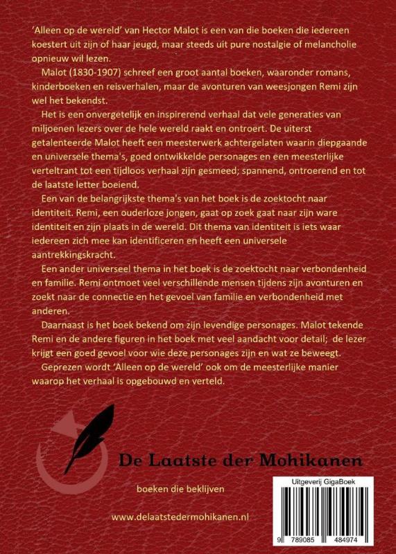 Achterkant van Alleen op de wereld