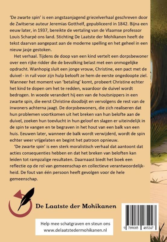 Achterkant van De zwarte spin