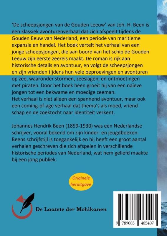 Achterkant van De scheepsjongen van de 'Gouden Leeuw'