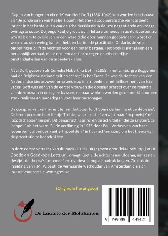 Achterkant van Dagen van honger en ellende