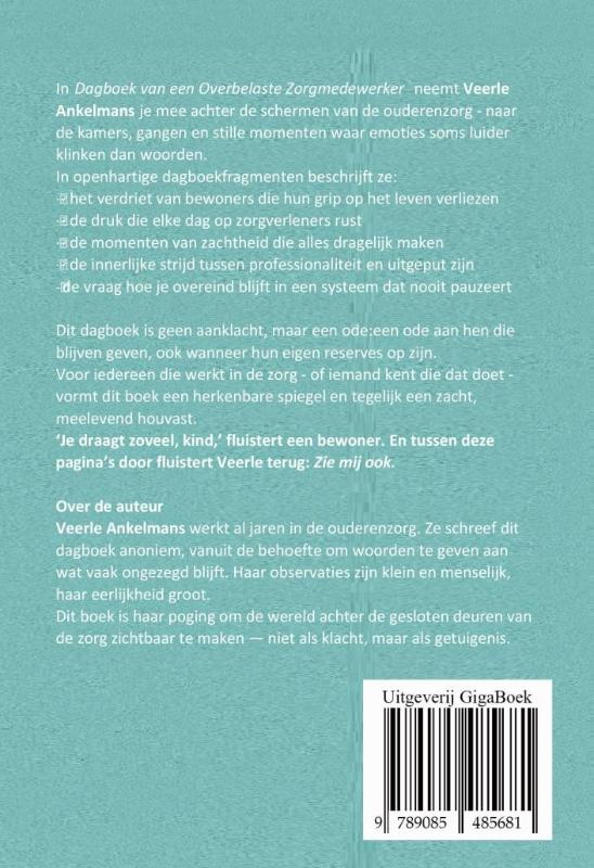 Achterkant van Dagboek van een overbelaste zorgmedewerker