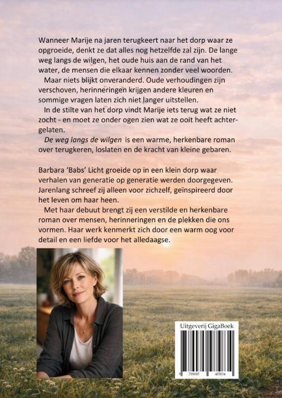 Achterkant van De weg langs de wilgen