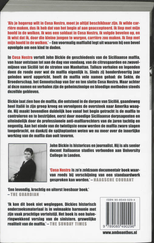 Achterkant van Cosa Nostra