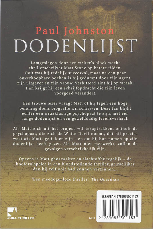 Achterkant van Dodenlijst