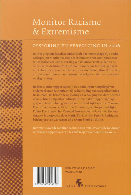 Achterkant van Monitorproject Racisme & Extremisme