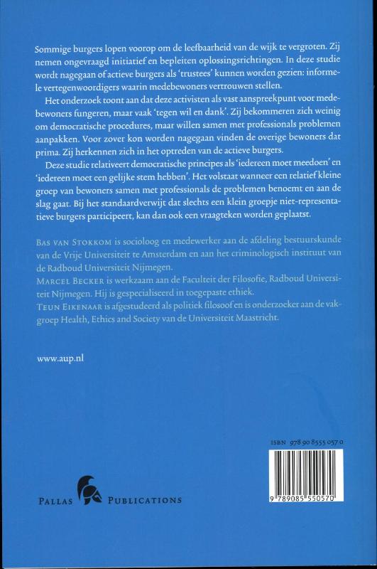 Achterkant van Participatie en vertegenwoordiging