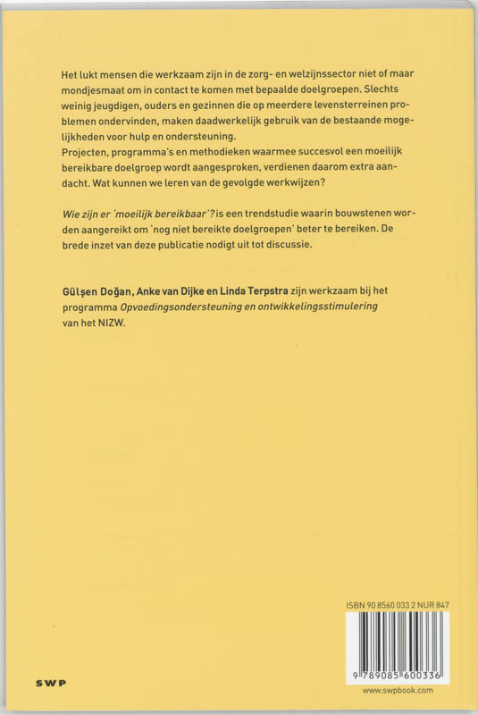 Achterkant van Wie zijn er moeilijk bereikbaar?