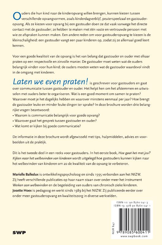 Achterkant van Laten we even praten!