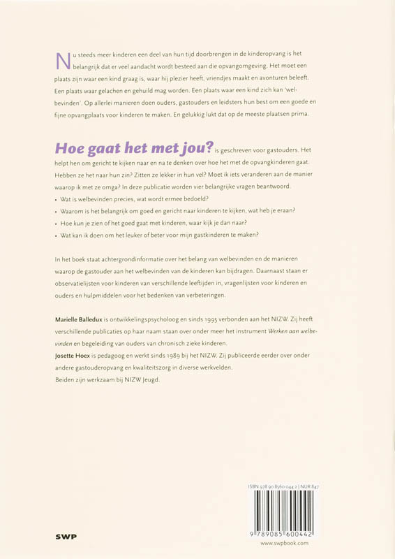 Achterkant van Hoe gaat het met jou?