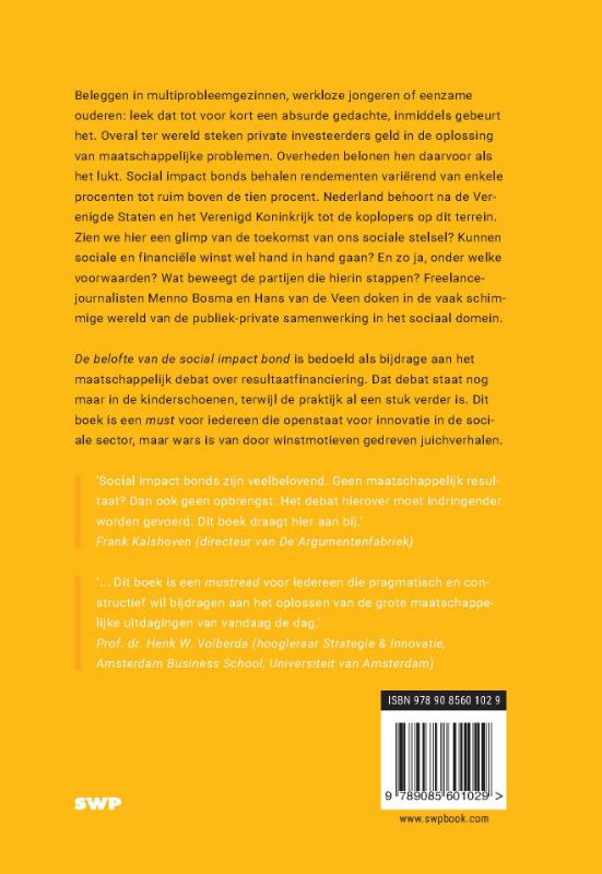 Achterkant van De belofte van de social impact bond