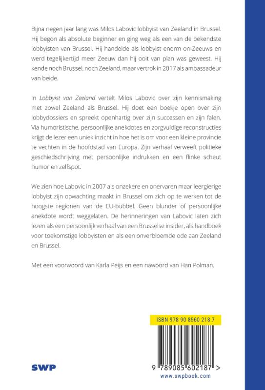 Achterkant van Lobbyist van Zeeland
