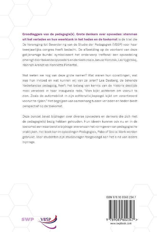 Achterkant van Grondleggers van de pedagogie(k)