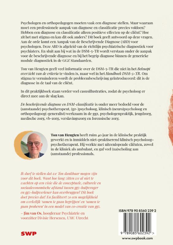Achterkant van De beschrijvende diagnose en DSM-classificatie