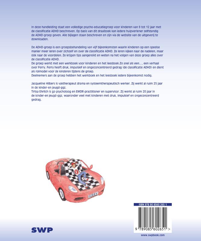 Achterkant van Therapeutenhandleiding ADHD