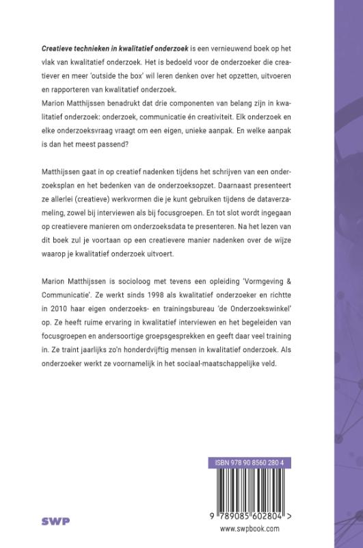 Achterkant van Creatieve technieken in kwalitatief onderzoek