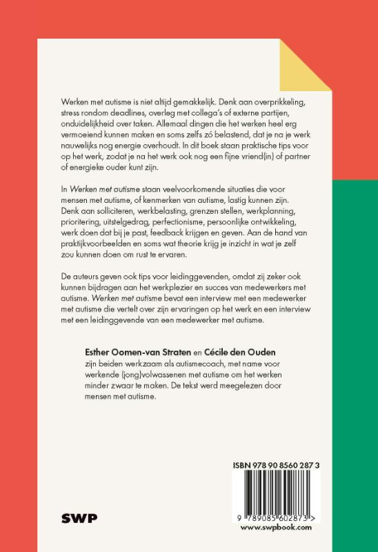 Achterkant van Werken met autisme