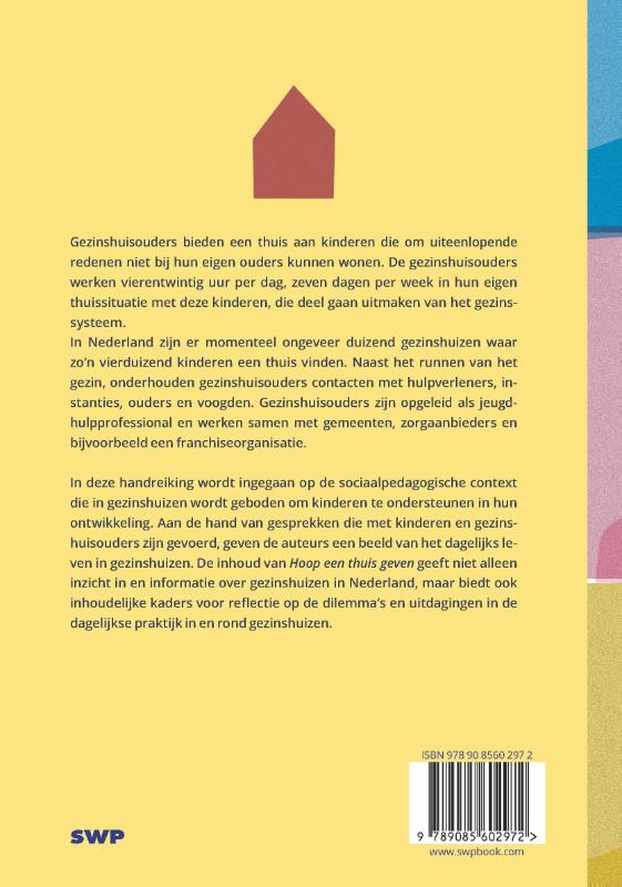 Achterkant van Hoop een thuis geven