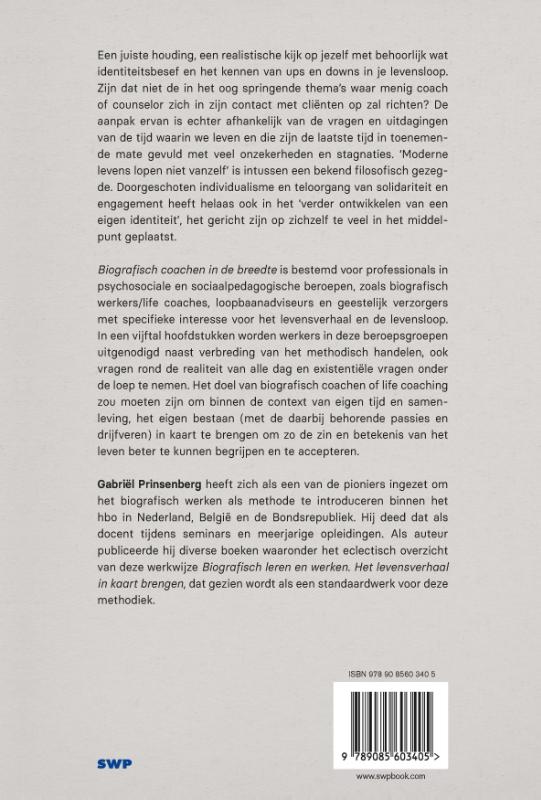 Achterkant van Biografisch coachen in de breedte