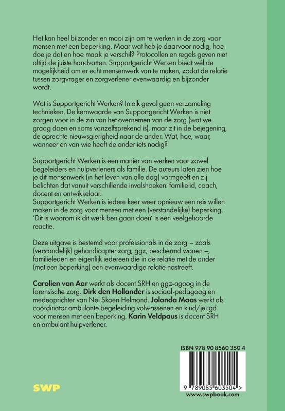 Achterkant van Supportgericht Werken