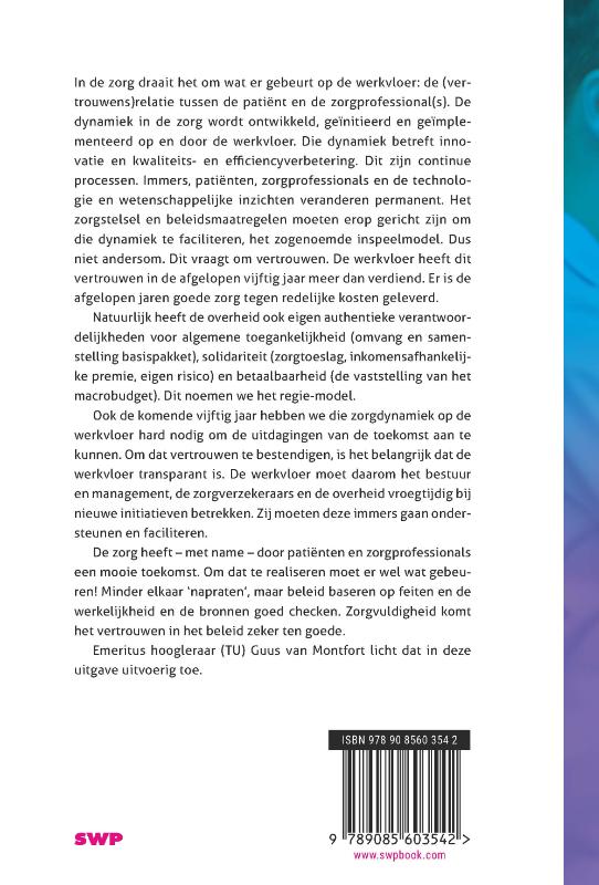 Achterkant van De toekomst van de zorg en het zorgstelsel
