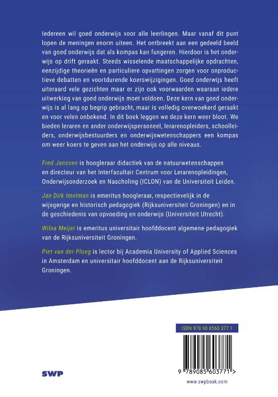 Achterkant van Onderwijs op koers houden