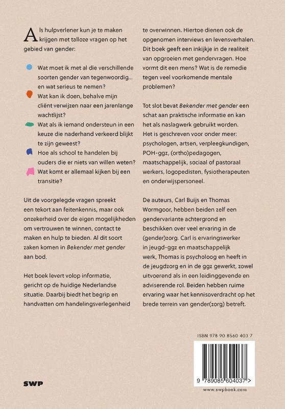 Achterkant van Bekender met gender