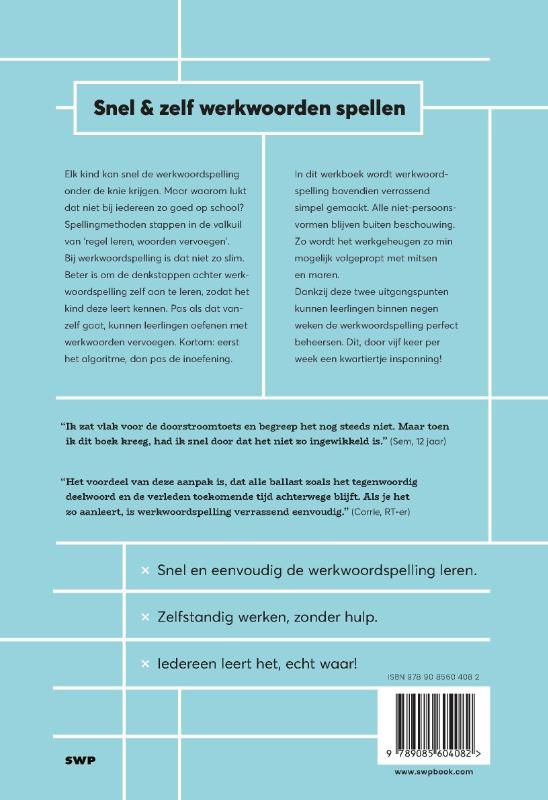 Achterkant van Werkwoorden spellen
