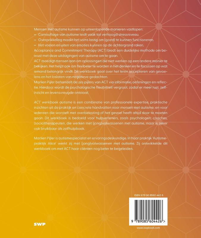 Achterkant van ACT werkboek autisme