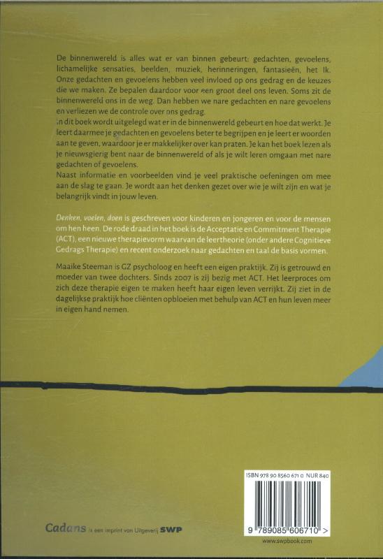 Achterkant van Denken, voelen en doen: aan de slag met Acceptatie en Commitment Therapie