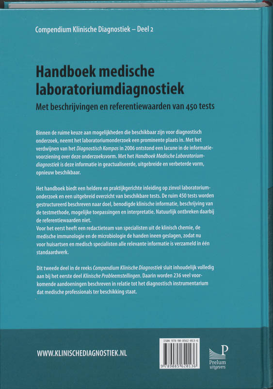 Achterkant van Handboek medische laboratoriumdiagnostiek