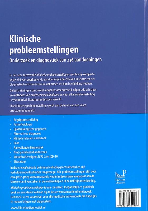 Achterkant van Klinische probleemstellingen