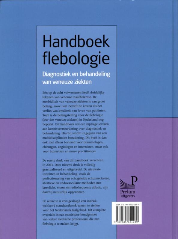 Achterkant van Handboek flebologie
