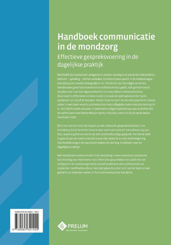 Achterkant van Handboek communicatie in de mondzorg