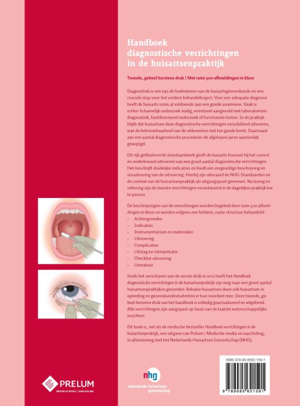 Achterkant van Handboek diagnostische verrichtingen in de huisartsenpraktijk