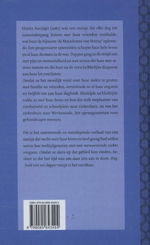 Achterkant van Dagboek van een dapper meisje