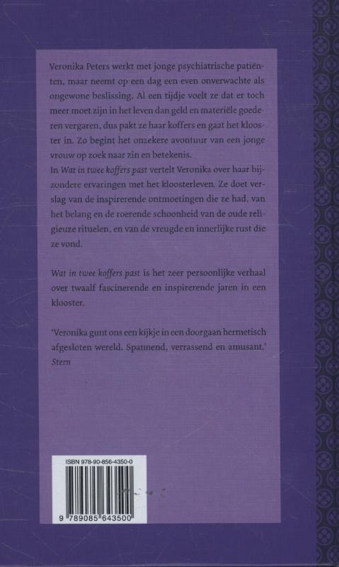Achterkant van Wat in twee koffers past