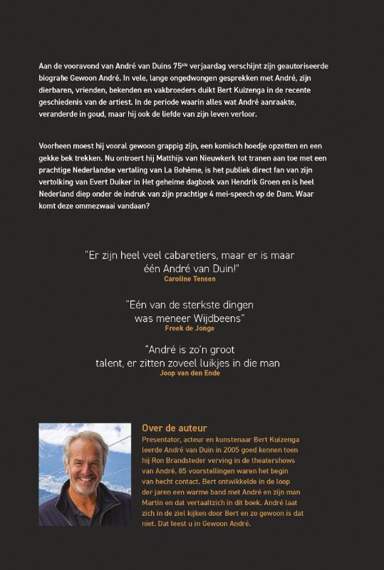 Achterkant van Gewoon André