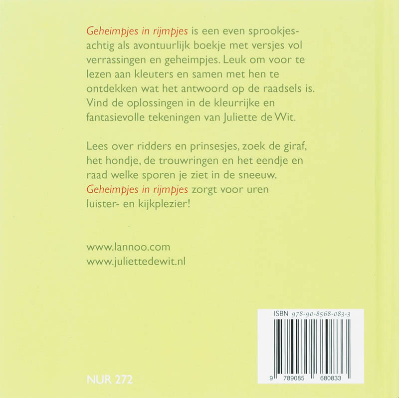 Achterkant van Geheimpjes in rijmpjes